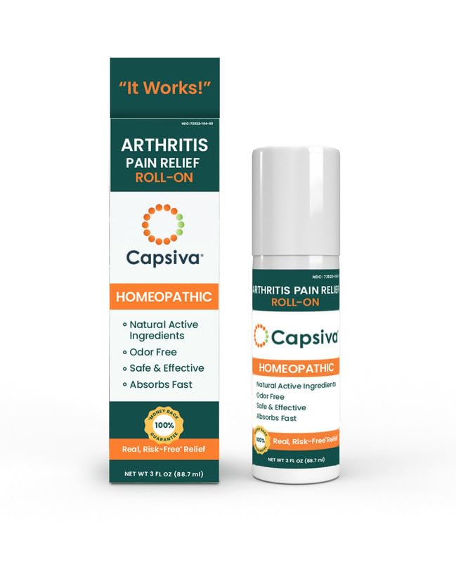 Capsiva Pain Relieving Gel, Absorbs Fast, Odor-Free, Safe for Prescription, No Known Side Effects (Gel Roll-On, 2 Pack, 3 Oz Each) CapsivaBuy Supplements Australia