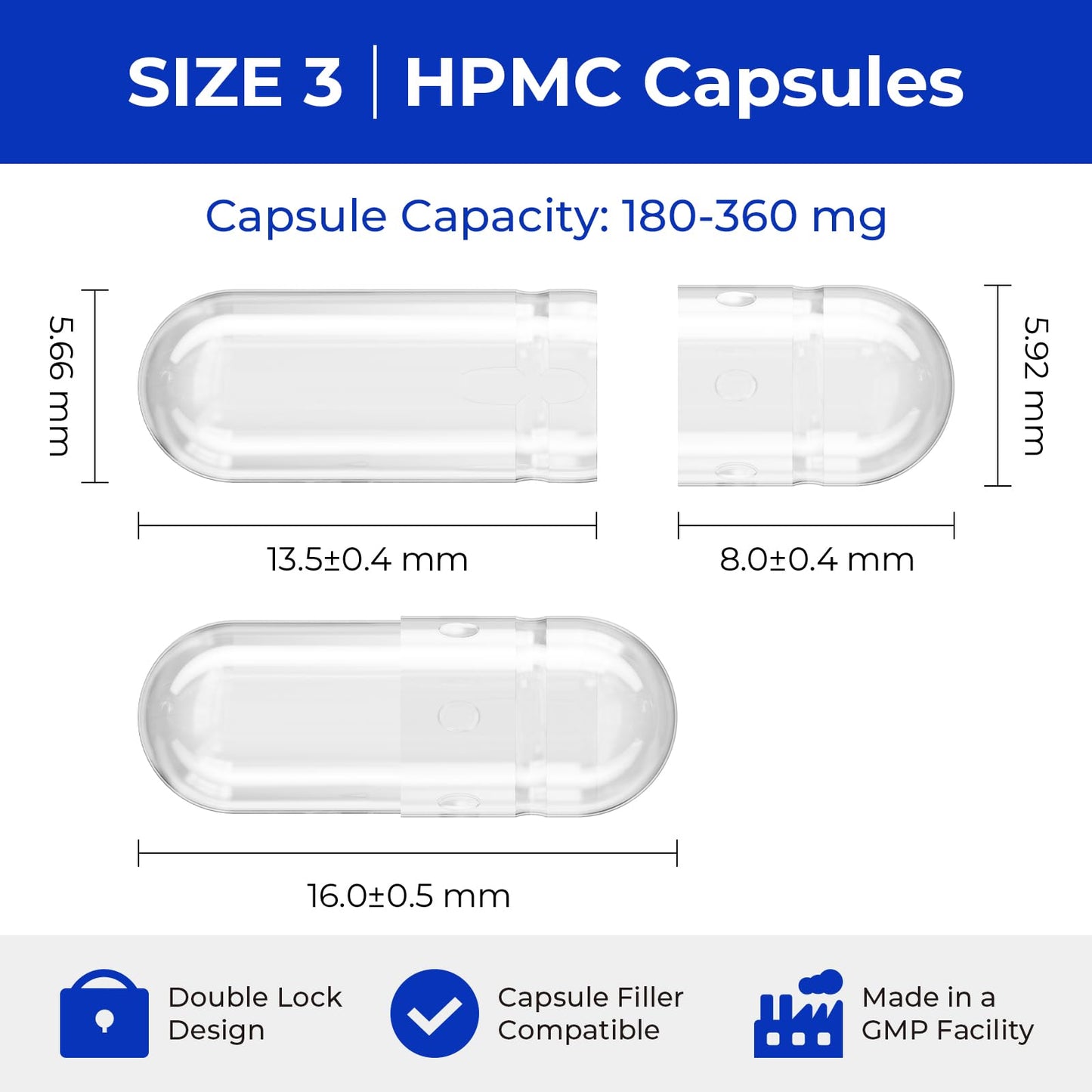 ATLEMISME Empty Vegan Capsules Size 3 - Vegan Capsules DIY Vegetable Capsule Filling - Veggie Caps with 2 Micro Lab Spoons for Capsule Filling ATLEMISMEBuy Supplements Australia