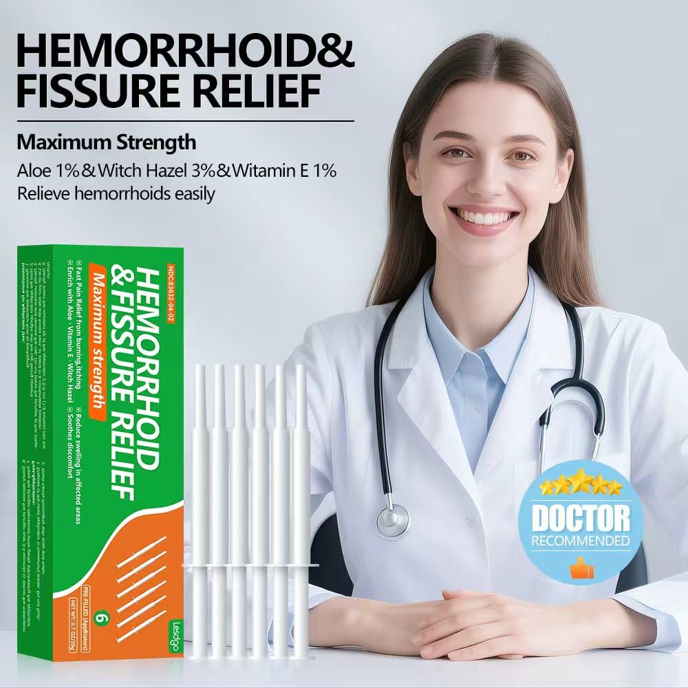 Lesdgo Hemorrhoidal Ointment(6 Pre-Filled),Hemorrhoid and Fissure Cream Witch Hazel Maximum Strength Pain Relief,for Itching and Swelling LesdgoBuy Supplements Australia