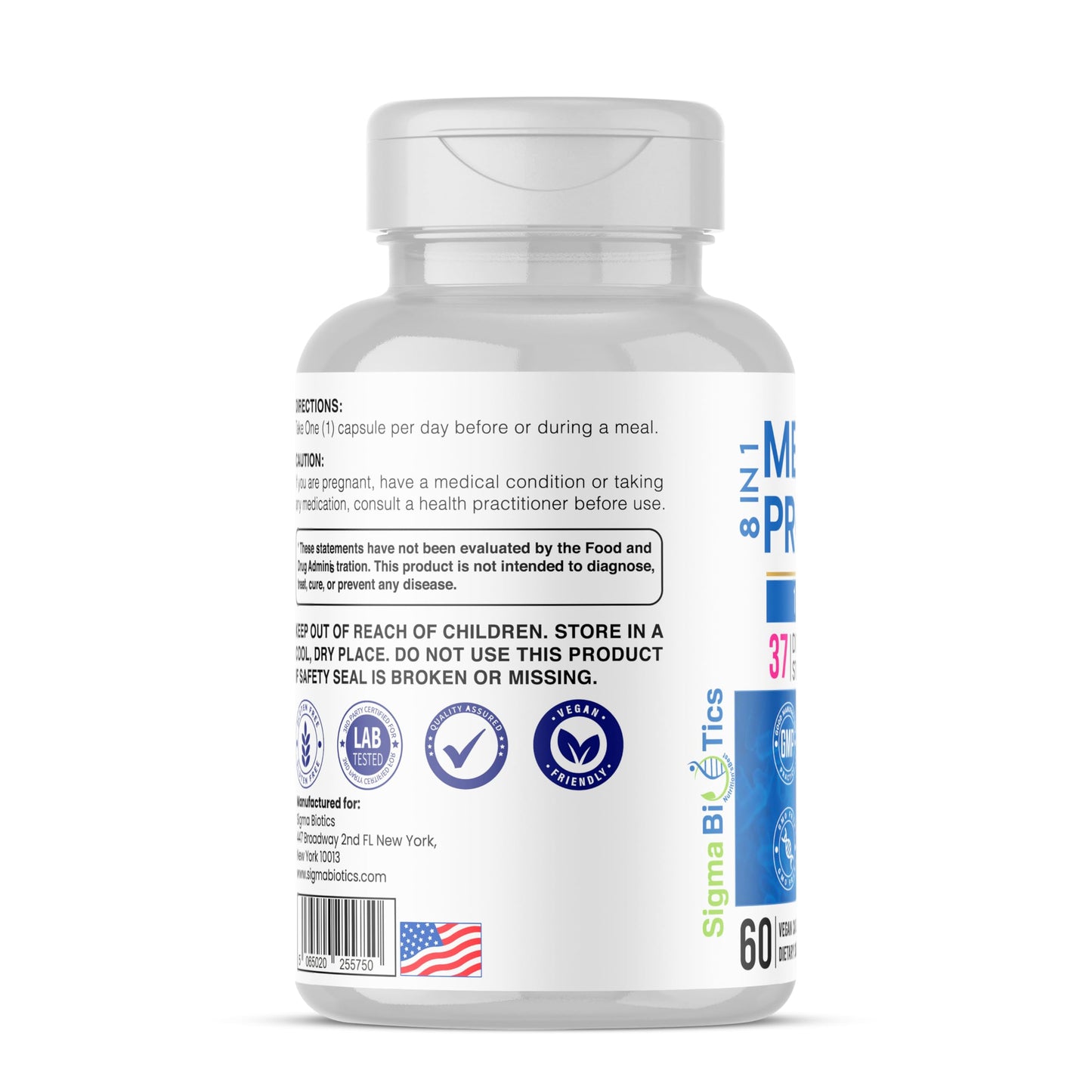 Probiotics for Men - 150 Billion CFU Acidophilus Capsules with Prebiotics & Postbiotics - Supports Gut Microbiome, Colon & Immune Health