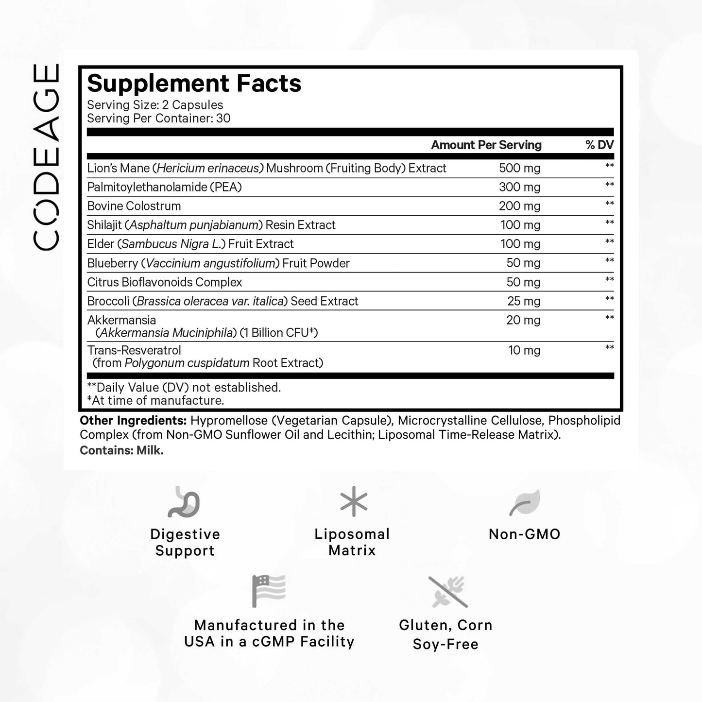Codeage GLP-Harmony Companion+ Supplement - GLP-1 Agonist Support - Lion's Mane, Pea, Colostrum, Shilajit, Akkermansia, Elder, Citrus Bioflavonoids, Broccoli, Resveratrol - Non-GMO - 60 Capsules CodeageBuy Supplements Australia