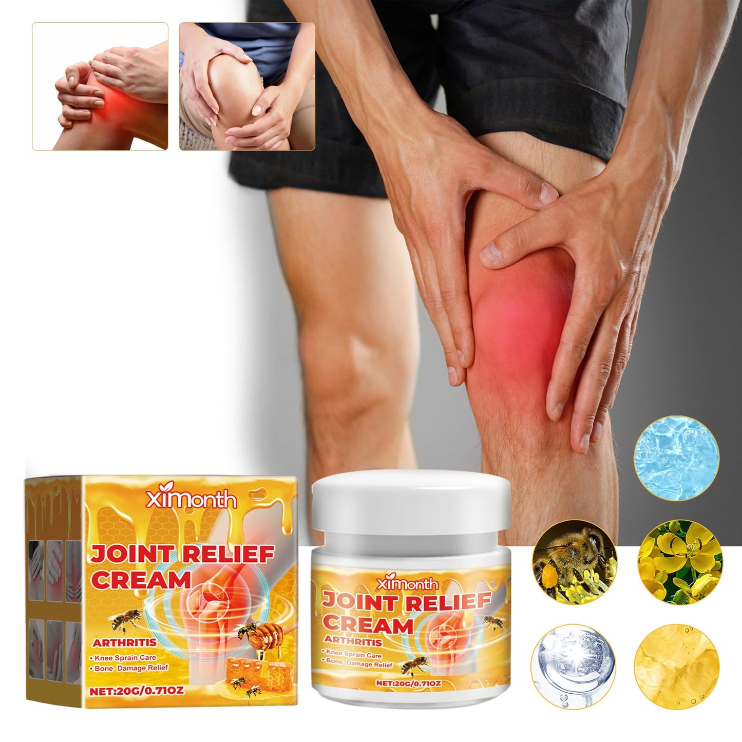 JOYVOIDX Joint & Knee Comfort Cream with Bee Venom and Cassia Flower, Formulated with Glucosamine for Flexibility and Mobility, 0.71oz JOYVOIDXBuy Supplements Australia