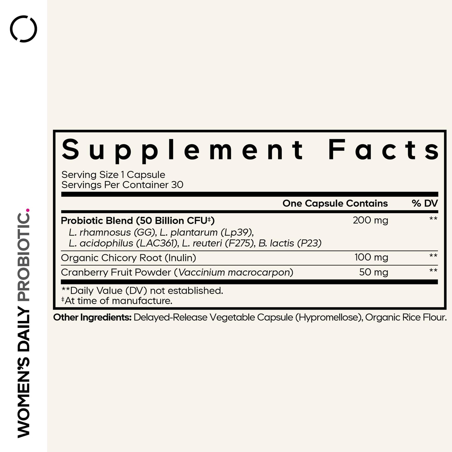 Codeage Women’s Daily Probiotic Supplement – 50 Billion CFU Supplement, Cranberry Fruit Powder, Prebiotic Chicory Root Inulin – Women’s Wellness Support – 1 Capsule Per Serving - Non-GMO – 30 Capsules CodeageBuy Supplements Australia