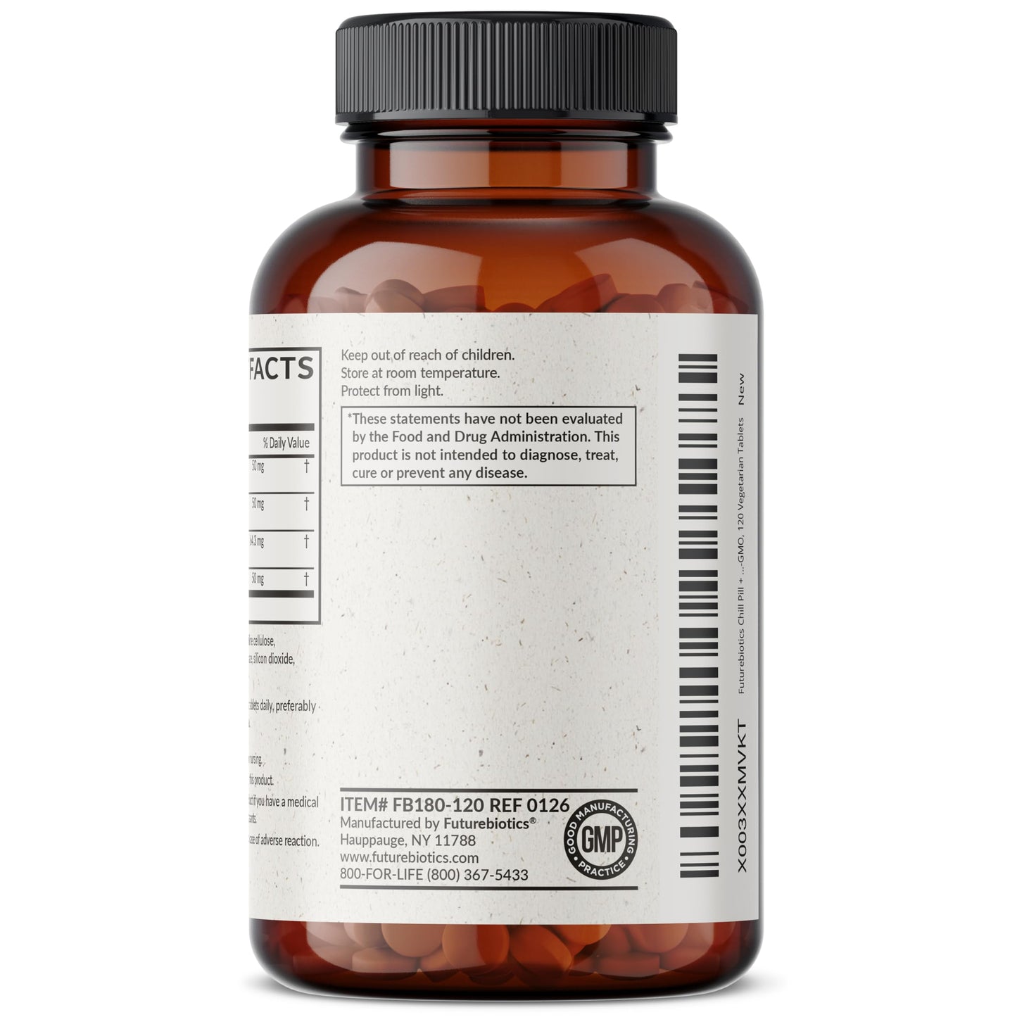 Futurebiotics Chill Pill + Ashwagandha, Rhodiola, St. John’s Wort, & L-Theanine - Non-GMO, 120 Vegetarian Tablets