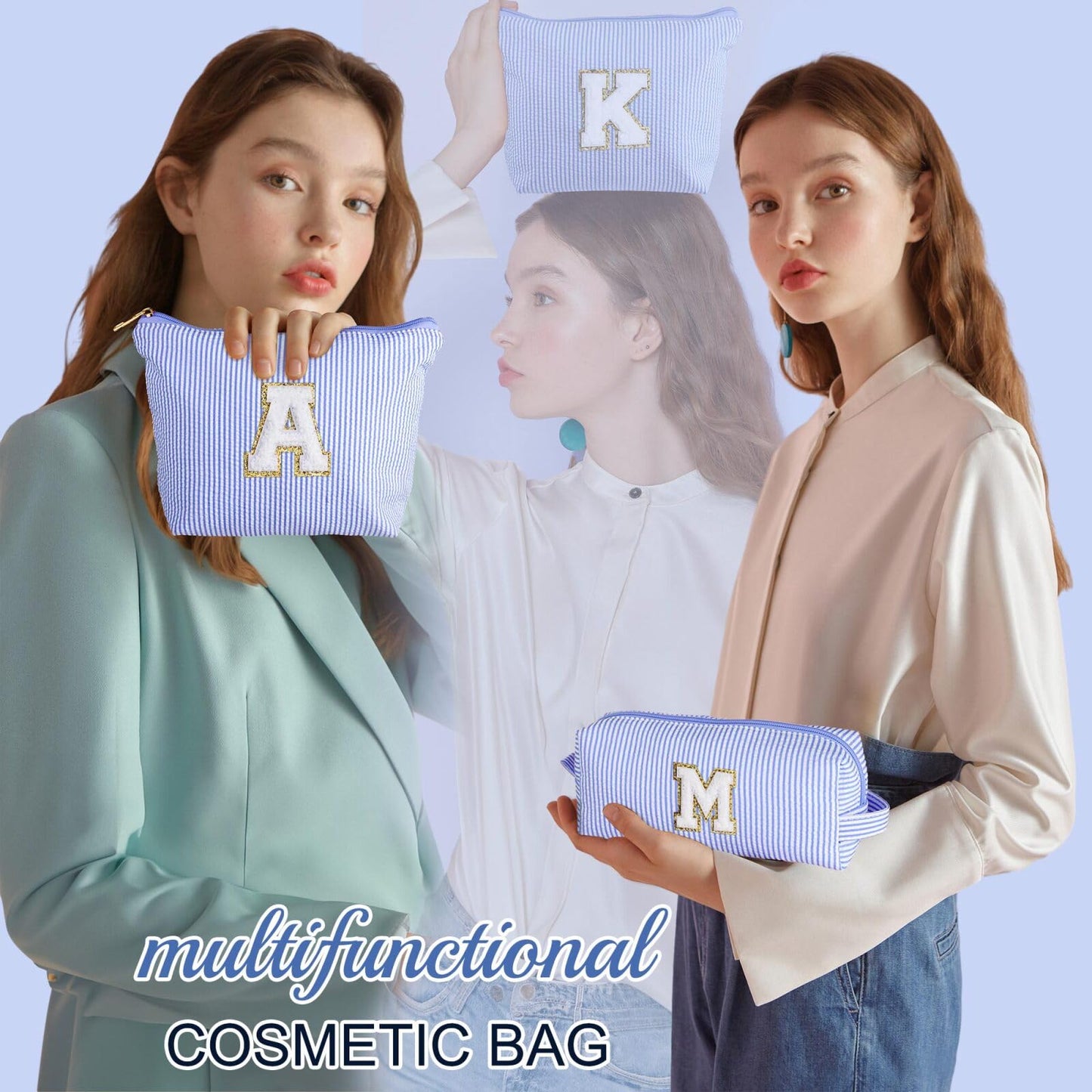 YOOLIFE Birthday Gifts for Teen Girls Kids Initial Makeup Bag | Teen Girl Gift Trendy Stuff | Travel Makeup Bag Toiletry Bags | Gifts for 3 4 5 6 7 8 9 10 11 12 13 Year Old Girl Blue K YOOLIFEBuy Supplements Australia