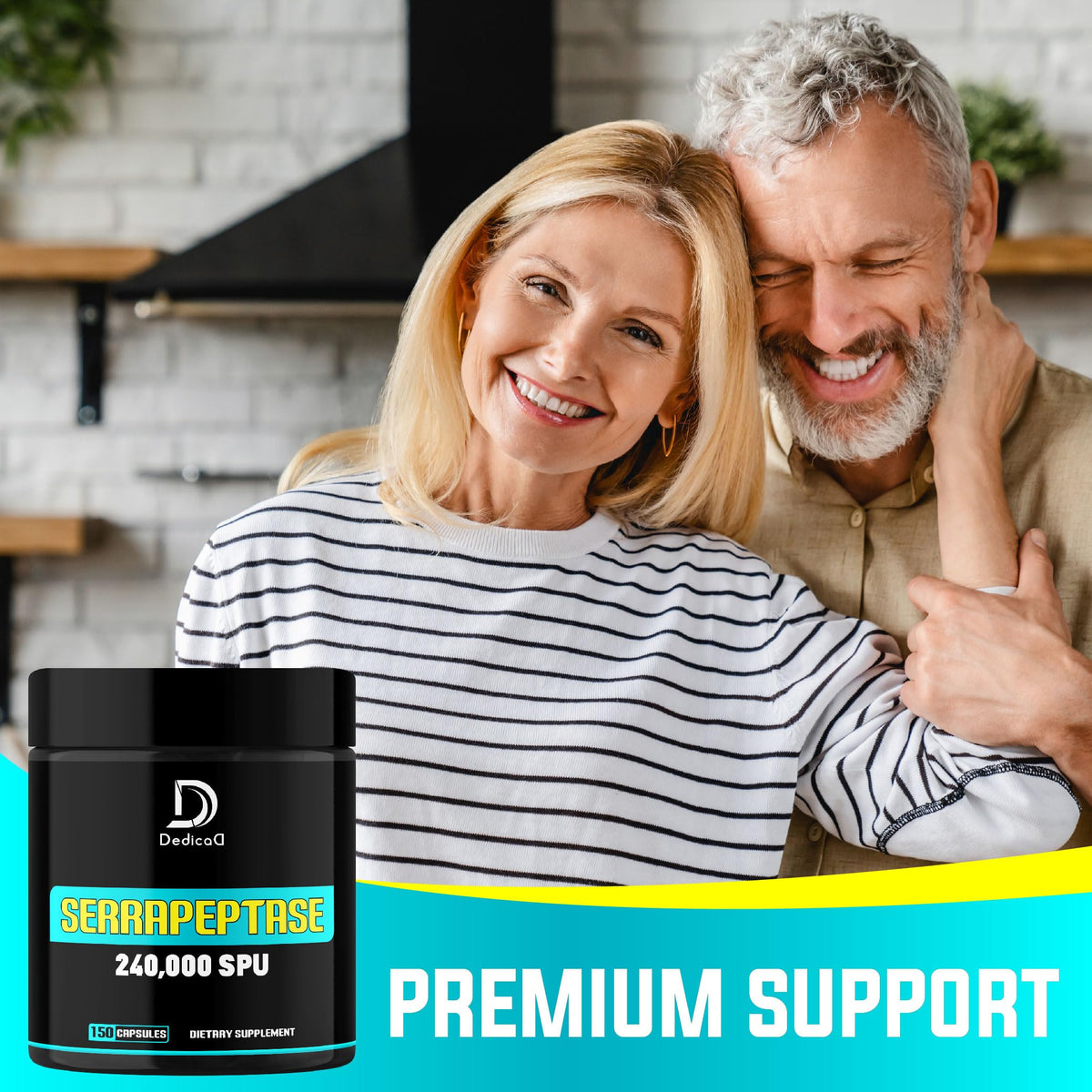 DEDICAD Serrapeptase Supplement 240,000 SPU - 150 Capsules for Smooth Breathing, Heart Health & Immune System Support - 75-Serving Supply DEDICADĀ buy supplements Au