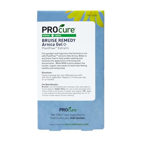 PROcure Arnica & MSM Bruise Remedy Gel – Paraben-Free, Unscented Arnica Montana Gel for Bruising, Spider Veins & Skin Discoloration – 2 Pack PROcureBuy Supplements Australia