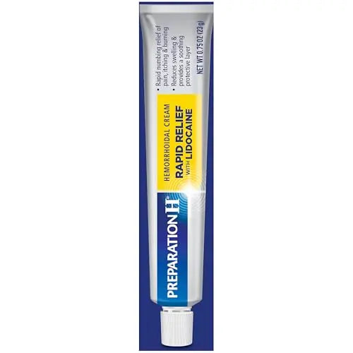 Preparation H Rapid Relief Hemorrhoid Cream with Lidocaine, Numbing Relief for Swelling, Pain, Burning and Itching - 0.75 Oz Tube Preparation HBuy Supplements Australia