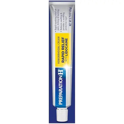 Preparation H Rapid Relief Hemorrhoid Cream with Lidocaine, Numbing Relief for Swelling, Pain, Burning and Itching - 0.75 Oz Tube Preparation HBuy Supplements Australia