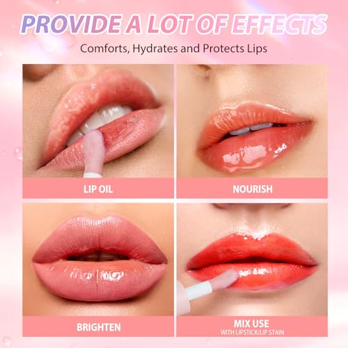 LANGMANNI Moisturizing Lip Oil,No-Sticky Lip Gloss Lip Balm Lip Care,Fruit Flavoured Lip Oil For Dry Lip's Moisturizing Hydrating And Nourishing ((Strawberry)) LANGMANNIBuy Supplements Australia