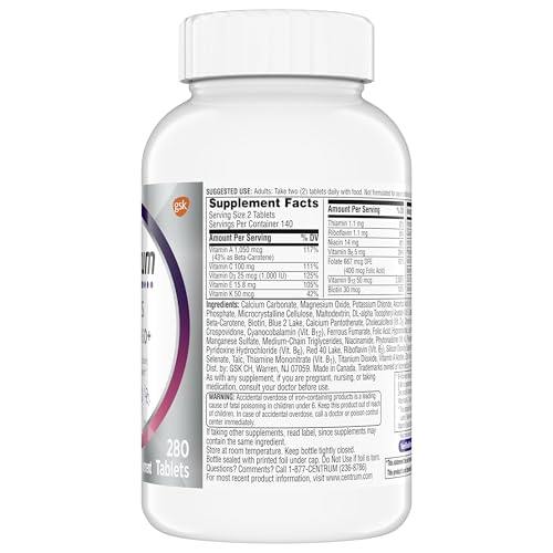 Centrum Minis Silver Women's Multivitamin for Women 50 Plus, Multimineral Supplement with Vitamin D3, B Vitamins, Non-GMO Ingredients