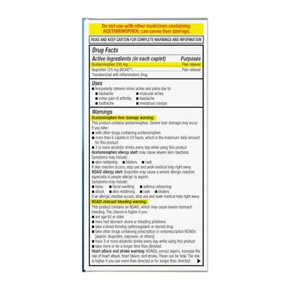 GoodSense Dual Action Acetaminophen and Ibuprofen (NSAID) Tablets, 250 mg/125 mg, Back Pain, 144 Count GoodSenseBuy Supplements Australia