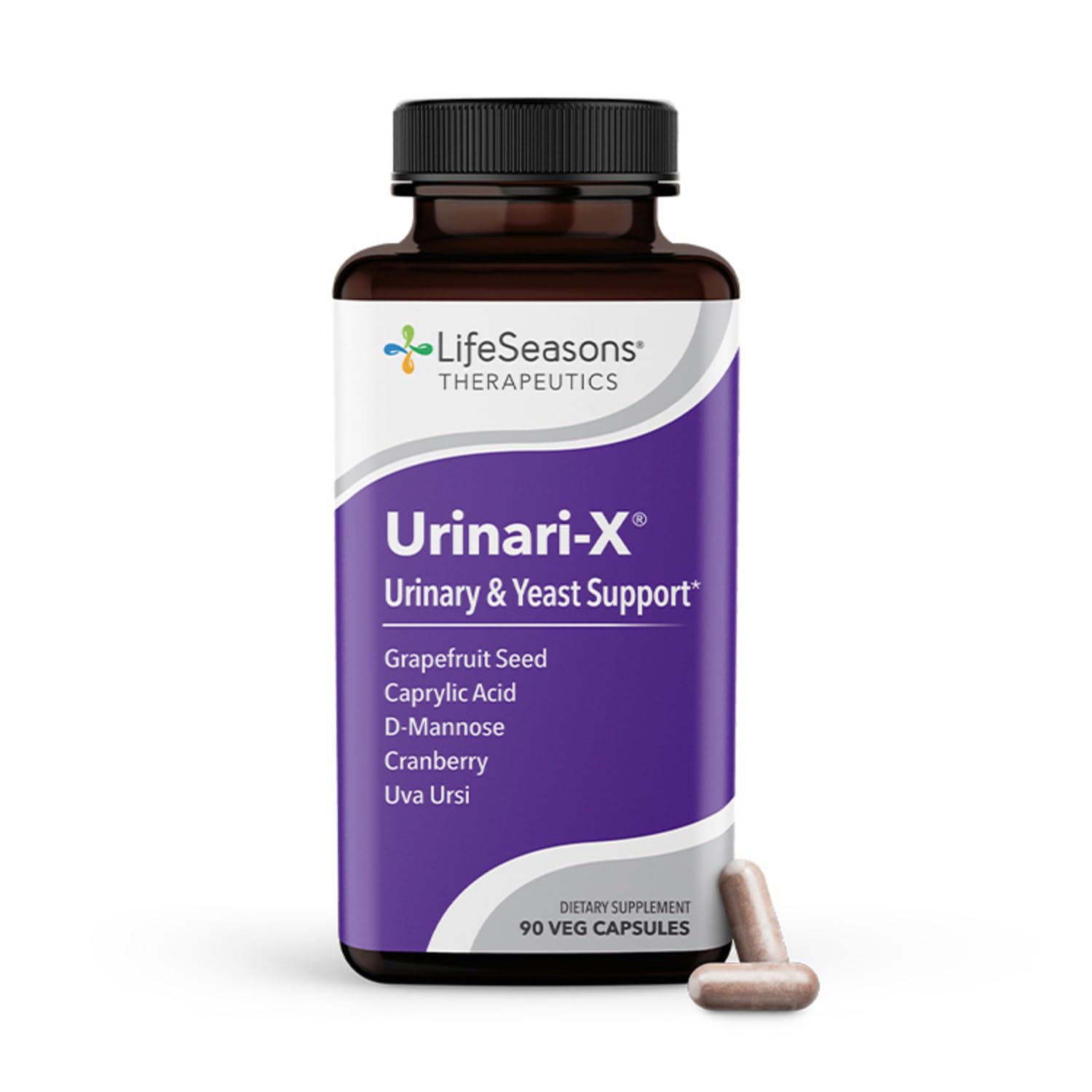 Urinari-X - Urinary Tract Support - Fast Acting UTI Relief - Vitamin Supplement for Healthy Bladder Function & Immunity - D-Mannose, Cranberry, Caprylic Acid, Uva Ursi & Grapefruit - 90 Capsules LifeSeasonsBuy Supplements Australia