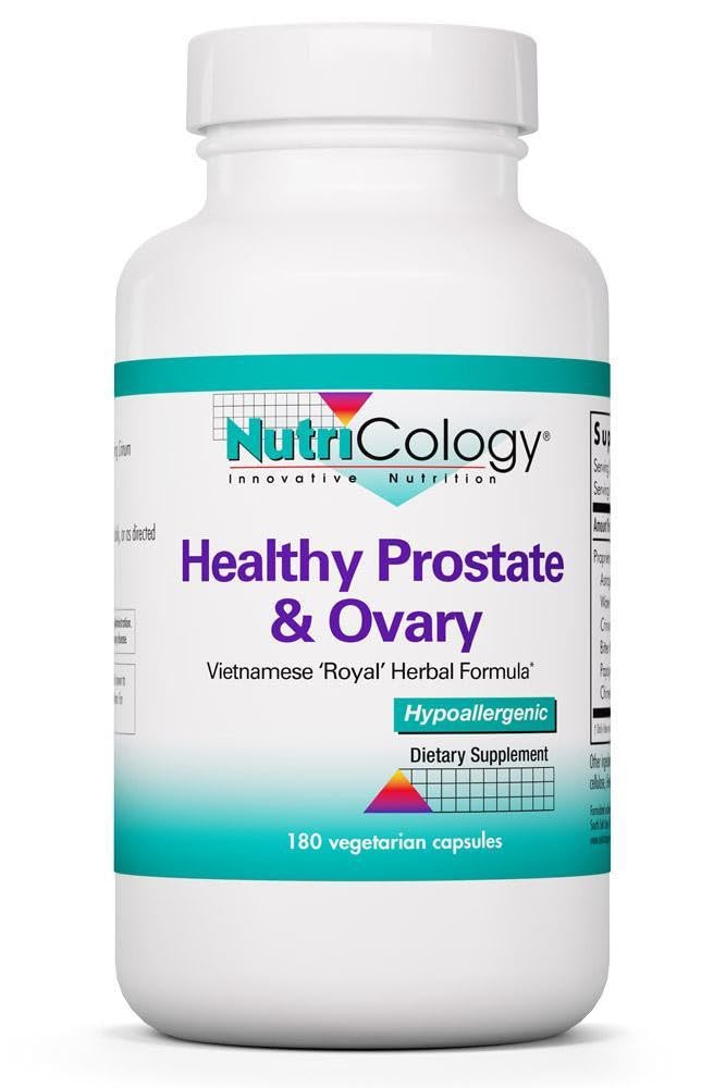 NutriCology Healthy Prostate & Ovary - Herbal Blend with Crinum Latifolium - Hormone Support for Men & Women - Vegetarian Capsules - Hypoallergenic Formula - 60 Servings - 180 Count Allergy Research GroupBuy Supplements Australia