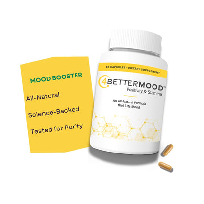 4BETTERMOOD Positivity & Stamina Capsule (30ct) Premium Mood Supplement - Enhance Mood & Promote Emotional Balance - Rhodiola, L-Theanine. Bocopa monnnieri, Velvet Bean, Skull Cap & Ashwaganda. 4BETTERMOOD Positivity & Stamina buy supplements Au
