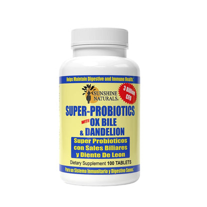 Sunshine Naturals Super Probiotics Supplement. Improves Digestion, Gut Health, Immune System Support, and Healthy Bowel Function. Promotes Healthy Flora. 100 Capsules. Sunshine NaturalsBuy Supplements Australia