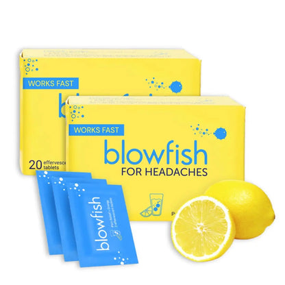 Blowfish for Headaches | Maximum Strength Effervescent Pain Relief Tablets – Treats Headaches Fast, 2X Faster Than Pills – Lemon Flavor (2 Pack) BlowfishBuy Supplements Australia