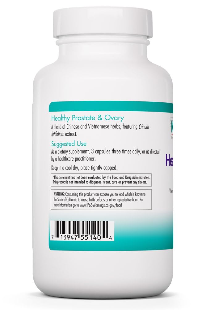 NutriCology Healthy Prostate & Ovary - Herbal Blend with Crinum Latifolium - Hormone Support for Men & Women - Vegetarian Capsules - Hypoallergenic Formula - 60 Servings - 180 Count Allergy Research GroupBuy Supplements Australia