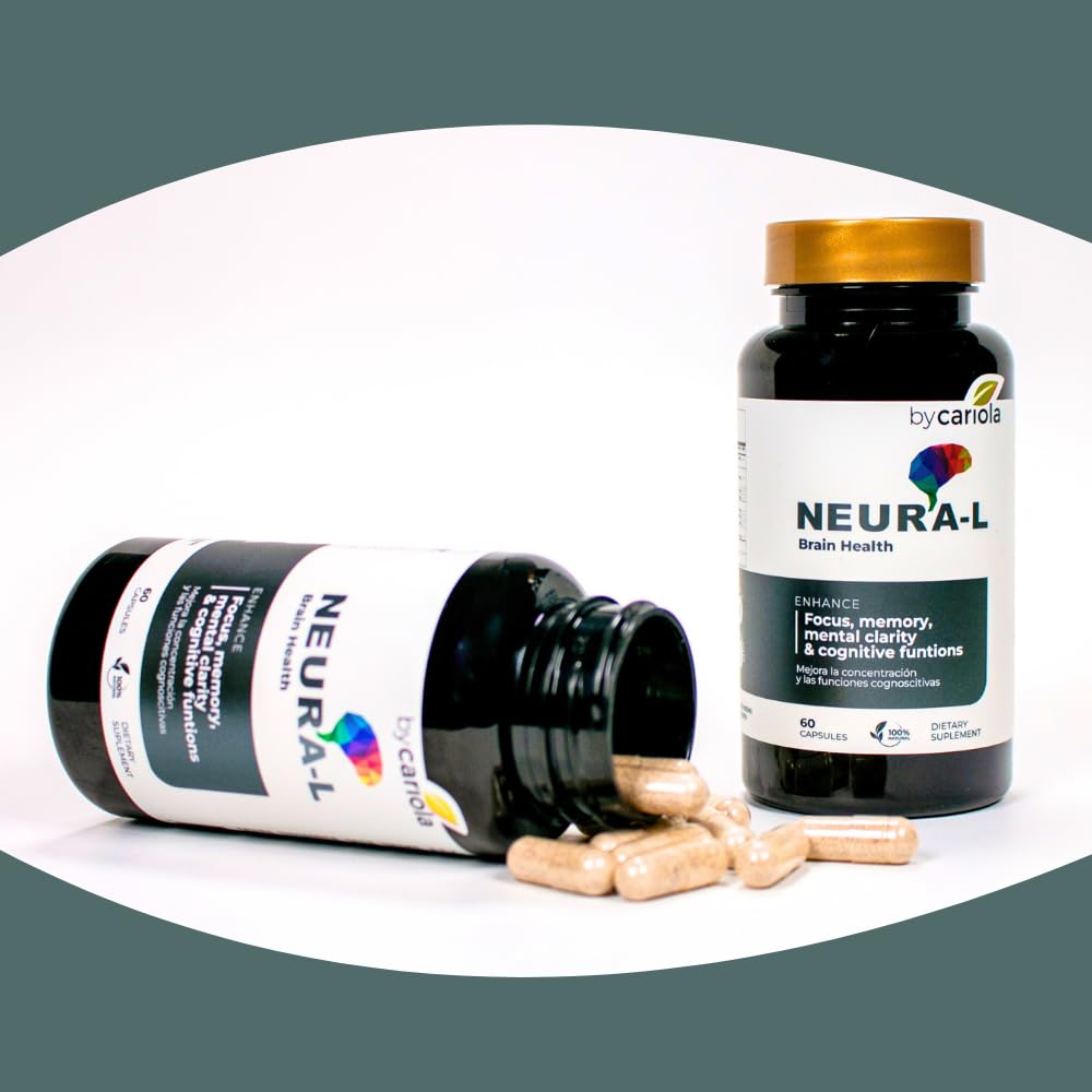 BY CARIOLA Neural-L Natural Brain Support Supplement 60 Caps - Mental Support – Memory Booster - Concentration - Natural Formula - Ashwagandha - L-Tyrosine - L-Theanine BY CARIOLA buy supplements Au
