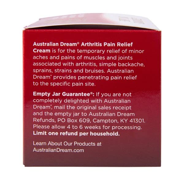 Australian Dream Arthritis Pain Relief Cream - 4oz, Pack of 6 VELOSVIEBuy Supplements Australia