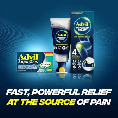 Advil Liqui-Gels minis Pain Reliever and Fever Reducer, Pain Medicine for Adults with Ibuprofen 200mg for Pain Relief - 200 Liquid Filled Capsules AdvilBuy Supplements Australia