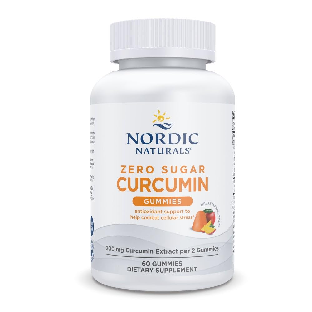 Nordic Naturals Zero Sugar Curcumin Gummies, Mango - 60 Gummies - 200 mg Optimized Curcumin Extract - Great Taste - Antioxidant Support, Healthy Metabolic Balance - Non-GMO, Vegan - 30 Servings Nordic NaturalsBuy Supplements Australia