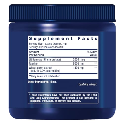 Life Extension Healthy Aging Powder, Healthy Aging Supplement, Heart Health, Brain Health, Exercise Performance, Taurine, Lithium, spermidine, Powder Blend, Non-GMO, Vegetarian, 30 Servings Life ExtensionBuy Supplements Australia