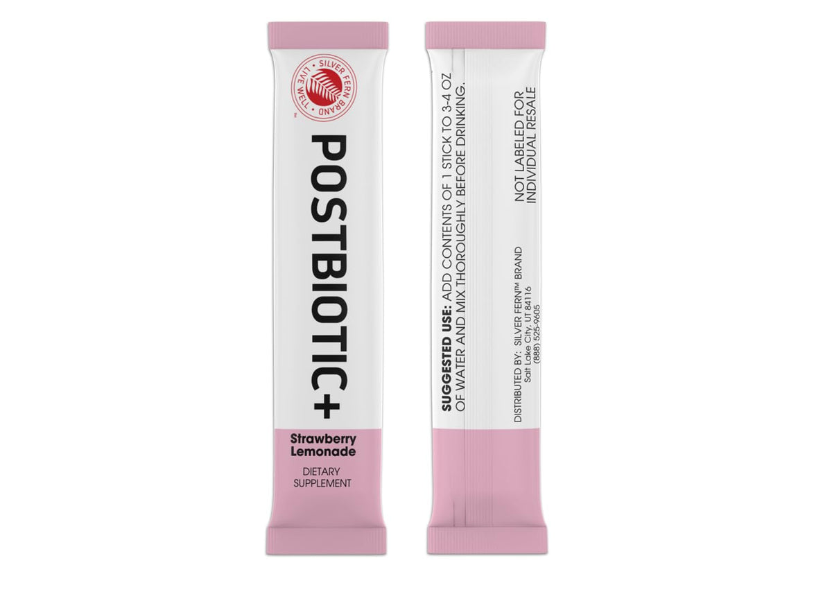 Silver Fern Brand Postbiotic+ Strawberry Lemonade Powder – Postbiotic Supplement with BIOMend™, BetaVia™, and Immuse® – Supports The Digestive System