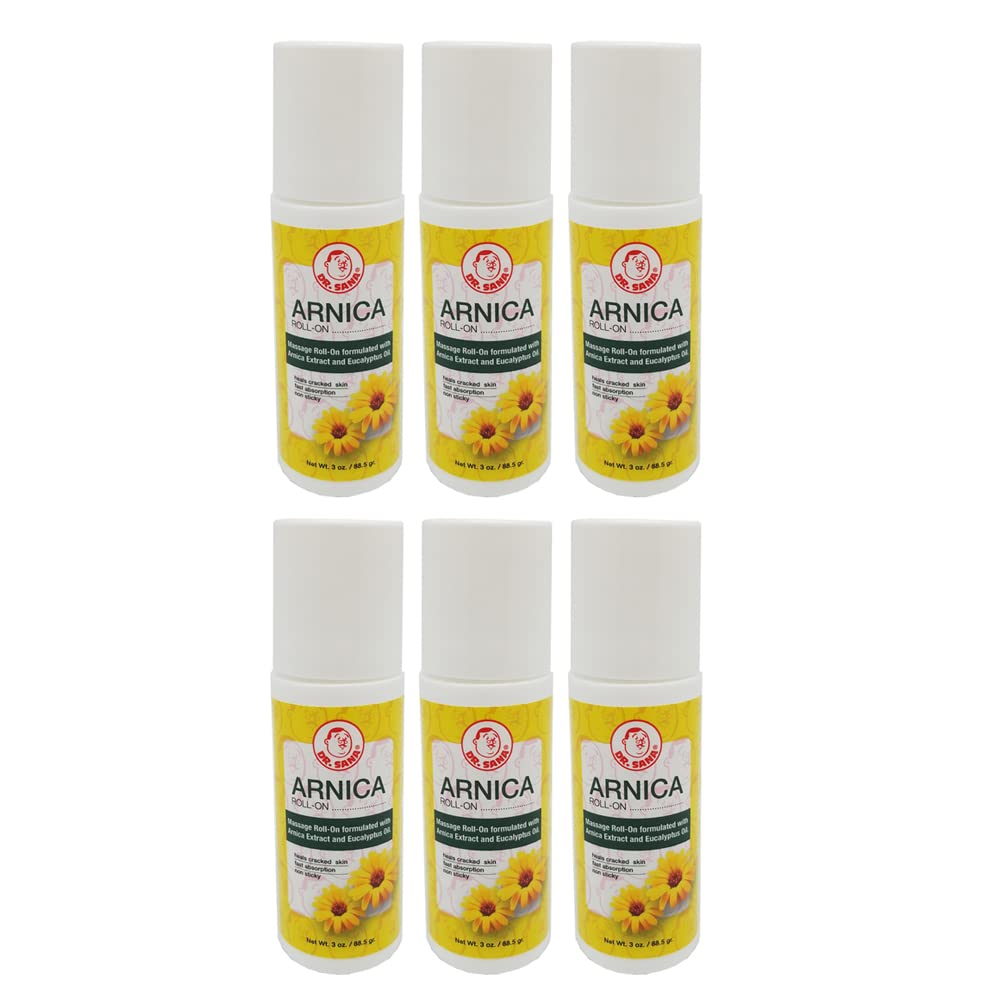 Dr Sana Arnica Roll-On. Topical Analgesic and Moisturizer. Soothes Dry and Cracked Skin. 3 oz. Pack of 6 Dr. SanaBuy Supplements Australia