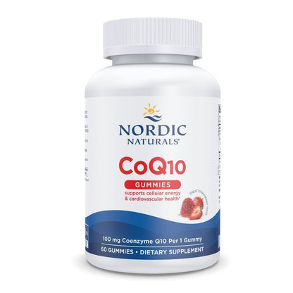Nordic Naturals CoQ10 Gummies, Strawberry - 60 Gummies - 100 mg Coenzyme Q10 (CoQ10) - Great Taste - Heart Health, Cellular Energy Production, Antioxidant Support - Non-GMO, Vegan - 60 Servings Nordic NaturalsBuy Supplements Australia