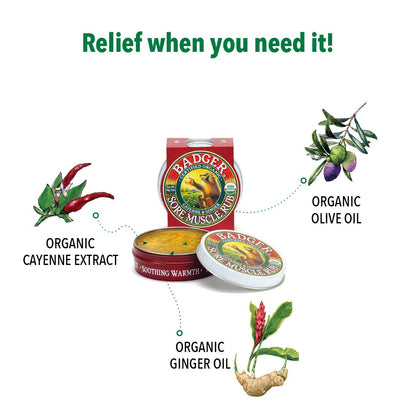 Badger Sore Muscle Rub Tin, Cayenne & Ginger, 2 oz (1 Pack) BadgerBuy Supplements Australia