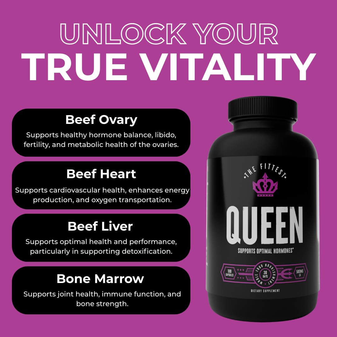 The Fittest Queen Organ Supplement, Hormone & Energy Support, 180 Capsules The Fittest EverBuy Supplements Australia