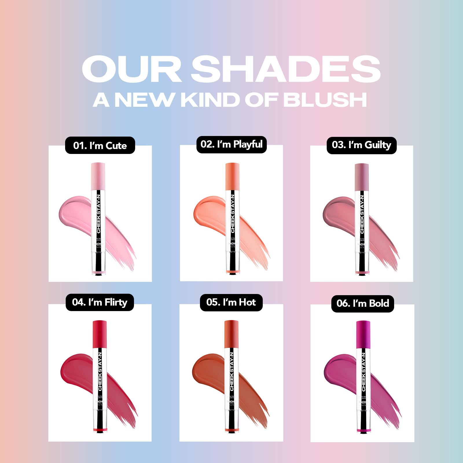 Sacheu Cheek STAY-N Liquid Blush for Cheeks — High Pigment, Buildable, Lightweight Cream Blush for Dewy & Radiant Flushed Cheeks — Long-lasting & Cruelty Free, I'm Guilty SacheuBuy Supplements Australia