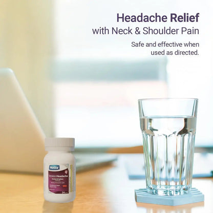 NOTTS Tension Headache Relief Without Aspirin for Head, Neck & Shoulder Pain - 100 Count, Acetaminophen 500 mg Caffeine 65 mg Caplets, for Aches Caused by Tension and Stress. Headache Relief caplets NOTTSBuy Supplements Australia