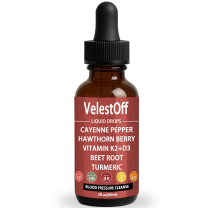 Velestoff Cayenne Pepper & Cayenne Pepper Drops Liquid Supplement with Hawthorn, Beet Root, Turmeric, Vitamin K2 D3 NutralisBuy Supplements Australia