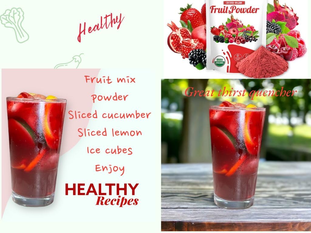 Organic Superfood Fruit Powder Smoothie & Juice mix - Antioxidants Rich Nutrients. Digestive Health, Weight Management, Immune Boosting, Energy boosting, Vitality, Vegan, Non- GMO, Gluten Free, Vegan. YMC WellnessBuy Supplements Australia