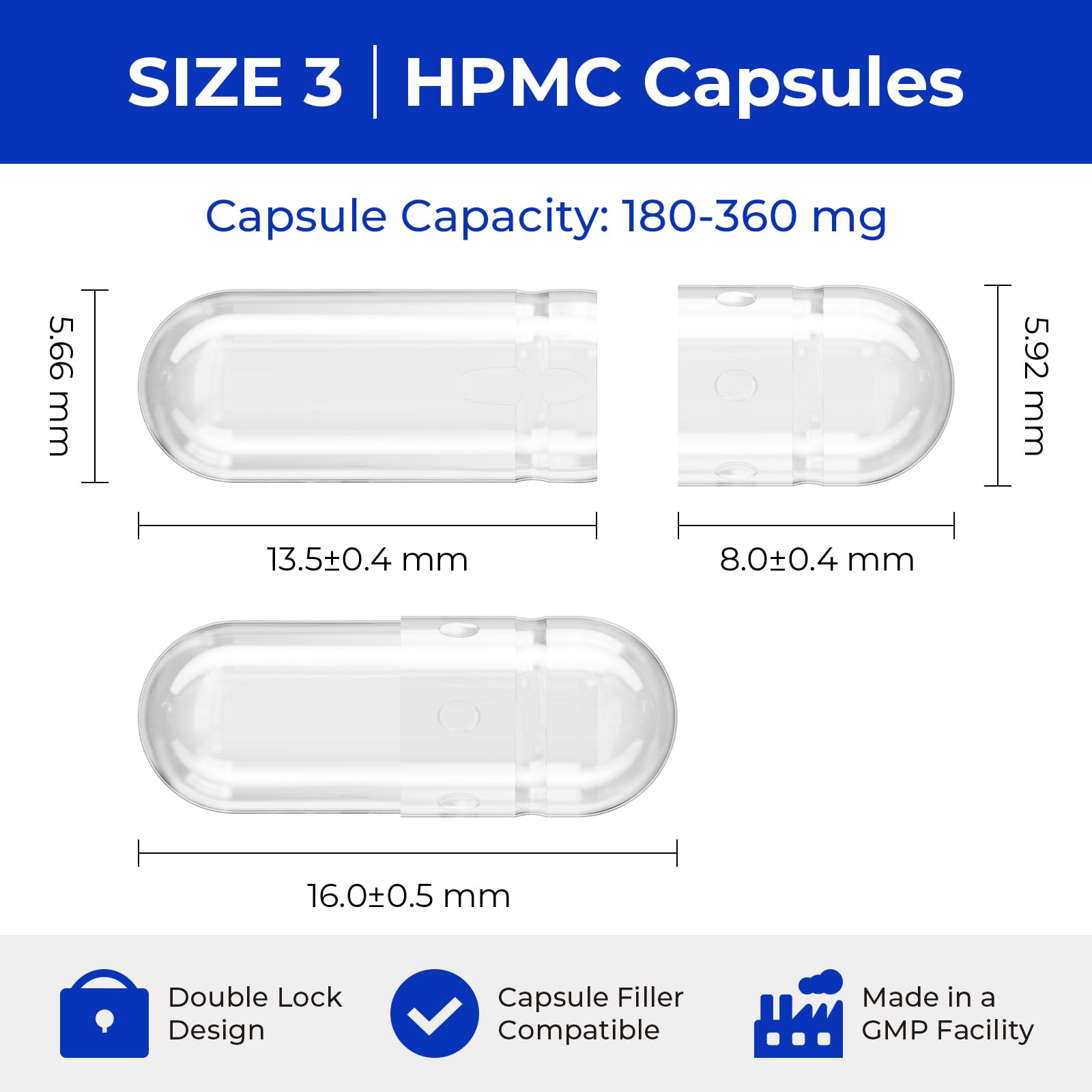 ATLEMISME Empty Vegan Capsules Size 3 - Vegan Capsules DIY Vegetable Capsule Filling - Veggie Caps with 2 Micro Lab Spoons for Capsule Filling ATLEMISMEBuy Supplements Australia
