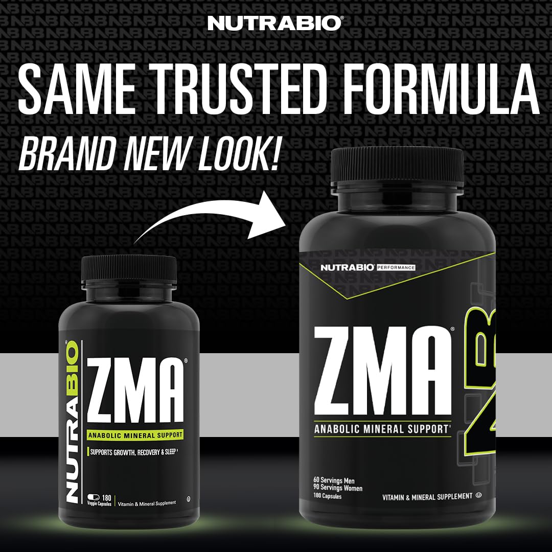 NutraBio ZMA Supplements for Men & Women- Zinc Magnesium Supplements to Support Hormone Levels, Peak Performance, Sleep, Muscle Recovery, Immune Health, 180 Ct. NutraBioBuy Supplements Australia