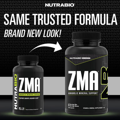 NutraBio ZMA Supplements for Men & Women- Zinc Magnesium Supplements to Support Hormone Levels, Peak Performance, Sleep, Muscle Recovery, Immune Health, 180 Ct. NutraBioBuy Supplements Australia