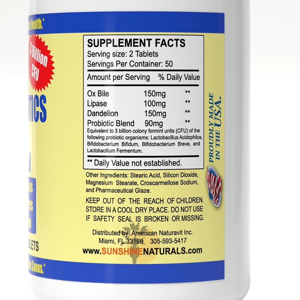 Sunshine Naturals Super Probiotics Supplement. Improves Digestion, Gut Health, Immune System Support, and Healthy Bowel Function. Promotes Healthy Flora. 100 Capsules. Sunshine NaturalsBuy Supplements Australia