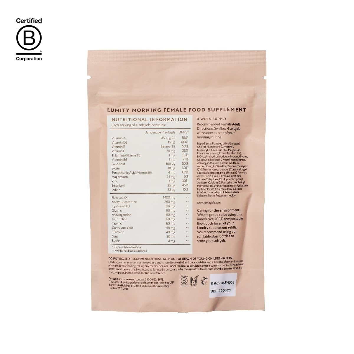 Lumity Morning & Night Female Supplement - 24-Hour Nutritional Support for Perimenopause, Energy, Sleep Quality, Hormones, Skin & Eye Health - Vitamins, Minerals, Amino Acids & Omega 3s, 4-Week Supply LUMITYBuy Supplements Australia