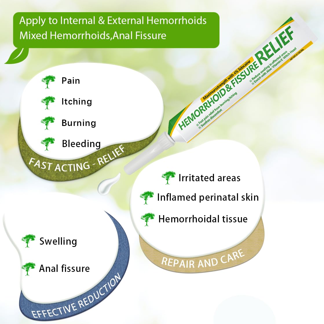 CainNeks Hemorrhoid & Fissure Relief Ointment 20g– 4% Lidocaine Maximum Strength Hemorrhoid Cream, Fast Itching Burning Swelling Relief, Herbs Fast Acting Ingredients. 0.7 oz. CainNeksBuy Supplements Australia