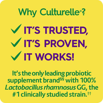 Culturelle Digestive Health Daily Probiotic Chewables, Probiotic For Men and Women, Most Clinically Studied Probiotic Strain, 10 Billion CFUs