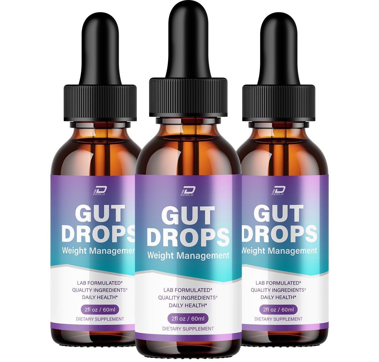 Indelo Gut Drops Healthy Formula – GutDrops All Natural Healthy Levels - Extra Strength Liquid, Reviews (3 Pack – 3 Month Supply) IndeloBuy Supplements Australia