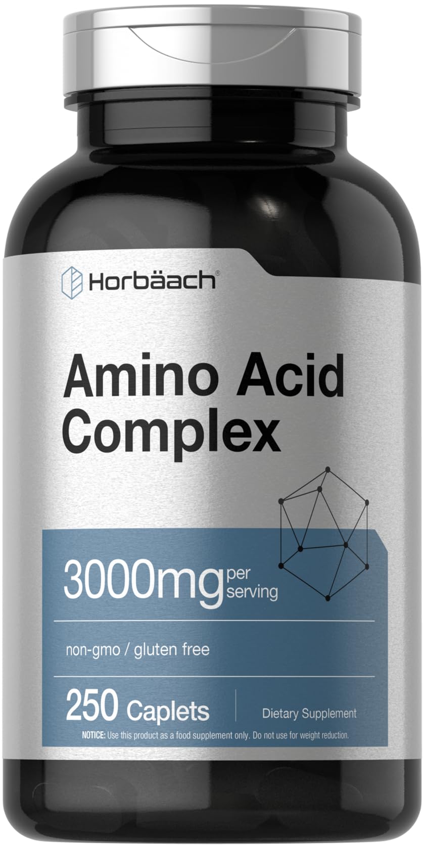Horbäach Amino Acid Complex 3000mg | 250 Caplets | Non-GMO, Gluten Free Supplement HorbäachBuy Supplements Australia
