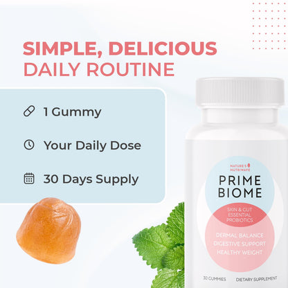 Nature’s NutriWave PrimeBiome Probiotic Gummies – Plant-Based Blend with Inulin, Lion’s Mane, Ginger & More– Non-GMO, No Stimulants, GMP Certified – 30 Gummies, 3 Month Supply Nature’s NutriWaveBuy Supplements Australia