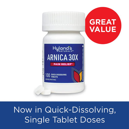 Hyland's Arnica Montana 30x Tablets, Natural Relief of Bruises, Swelling and Muscle Soreness, Quick Dissolving Tablets (Pack of 1, 50 Count Total) Hyland'sBuy Supplements Australia