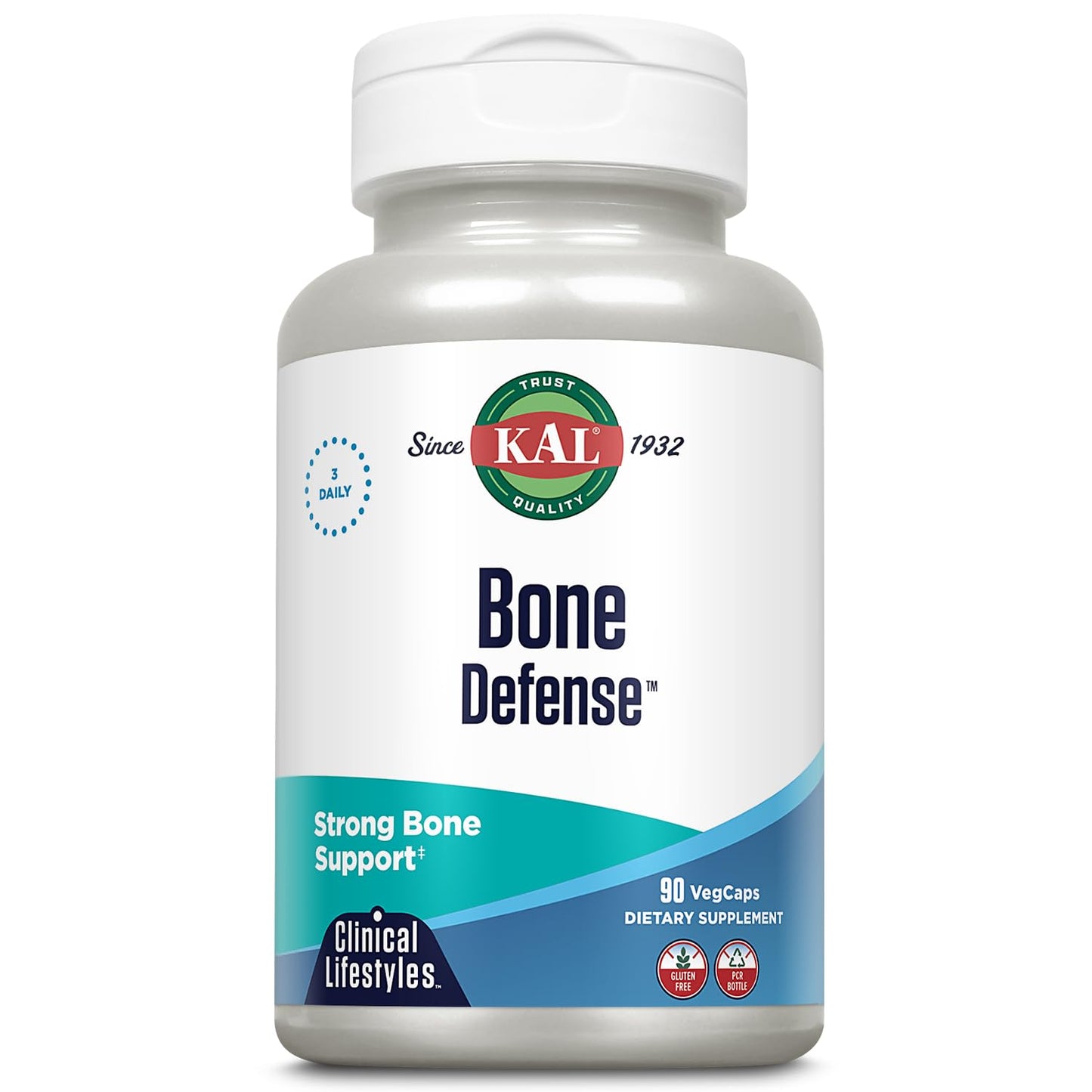 KAL Bone Defense | Healthy Bone Strength and Density Supplement | Calcium, Vitamin D3 and K2, Magnesium | 90ct, 30 Serv. KALBuy Supplements Australia
