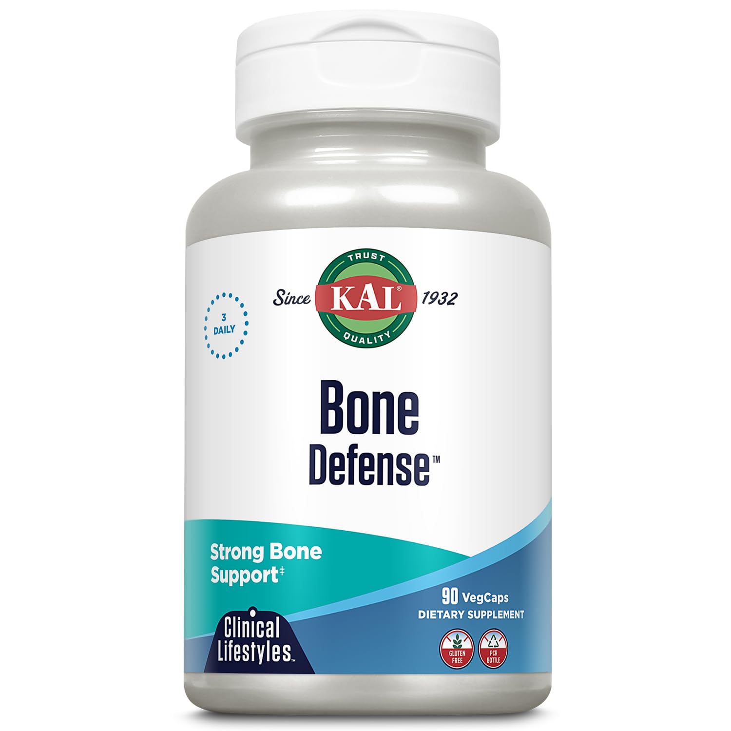 KAL Bone Defense | Healthy Bone Strength and Density Supplement | Calcium, Vitamin D3 and K2, Magnesium | 90ct, 30 Serv. KALBuy Supplements Australia