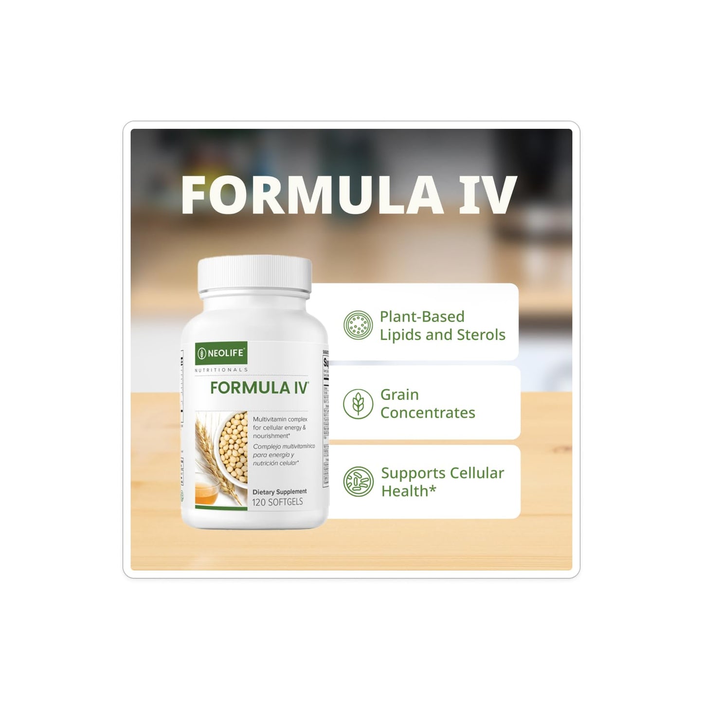 NeoLife - Formula IV Softgel - Vitamins A, C, D, E, B Complex, Multivitamins & Multi-Minerals, Multivitamin for Women & Men, TRE-EN-EN Grain Blend Supplements, Phyto Enzyme Blend - 120 Softgels NeoLifeBuy Supplements Australia